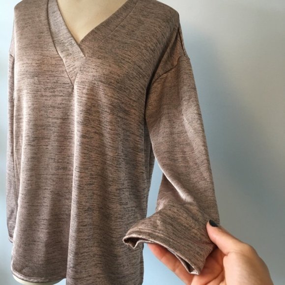 H By Halston Oversized Bronze Long Sleeve Top - Picture 6 of 10